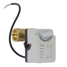 DN25 2 Way Brass Ball Valve Normally Closed Electric Ball Valve 1in Pipe Thread DC12‑24V