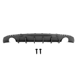 HECASA Rear Bumper Diffuser Compatible with 2015-2023 Chrysler 300 Models Lower Bumper Lip Spoiler Splitter Valance Dual Exhaust Shark Fins Carbon Fiber Color Plastic ABS
