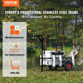 Beach Fishing Cart, 200 lbs Load Capacity, Picnic - 11 inches