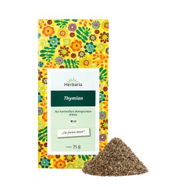 Herbaria Thyme Tea Organic 75 g - 100% Organic Herbal Tea Loose - Organic Thyme Tea Loose - Natural Tea Enjoyment for Free Breath - Climate Neutral