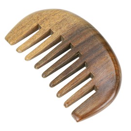Handmade Wooden Hair Comb Sandalwood Wide Tooth Comb Anti-static Natural Green Wood Comb Hair Massage Wooden Comb Half Moon Shape Pocket Comb for Women Men Hair Care Hair Detangling Grooming