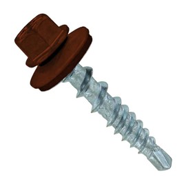 Fasteners Plus ST Fastening #10 x 1 Kwikseal Woodbinder Metal Roofing Screws Metal-to-Wood Brown (Pack of 250)