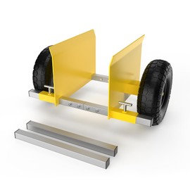 Adjustable Moving Dolly, 1000LBS Load Capacity 2 × 10" Heavy Duty Solid Rubber Tires Wheels for Panel/Slab/Plywood/Door/Granite/Drywall Material Handling and More - Yellow