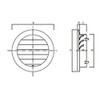 Shinyei Home Create SGM-150 Air Vent Part, Round Garage, Silver