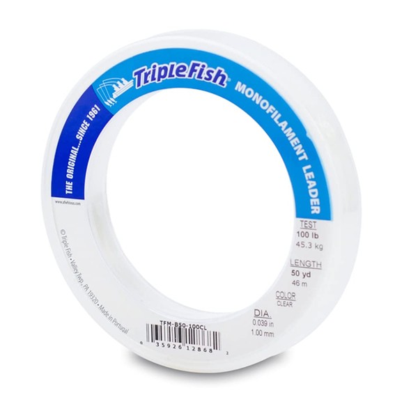 Triple Fish Monofilament Leader, 100 lb / 45.3 kg Test,