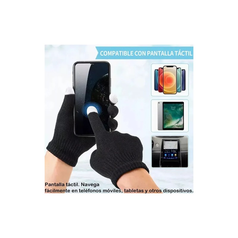 6 Pares Guantes De Lana Tejido Touch Tablet Celular Invierno