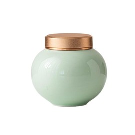 Mini Urn, Ceramic, Memorial Container, Memorial Urn, For Human Urns, Pets, Dogs, Cats, Small Urn, Convenient to Carry (Green)
