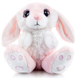 My OLi Bunny Stuffed Animal 8.5in Plush Rabbit Stuffed Bunny with Floppy Ear Bedtime Friend Soft Toy Gifts for Girls Boys Kids, Pink