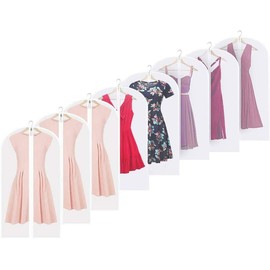 Angelkiss 8 Pack Hanging Clothes, 60cm x 120cm Breathable Moth Proof Garment Cover Bags with Full Zipper for Long Dress Dance Costumes Suits Gowns Coats