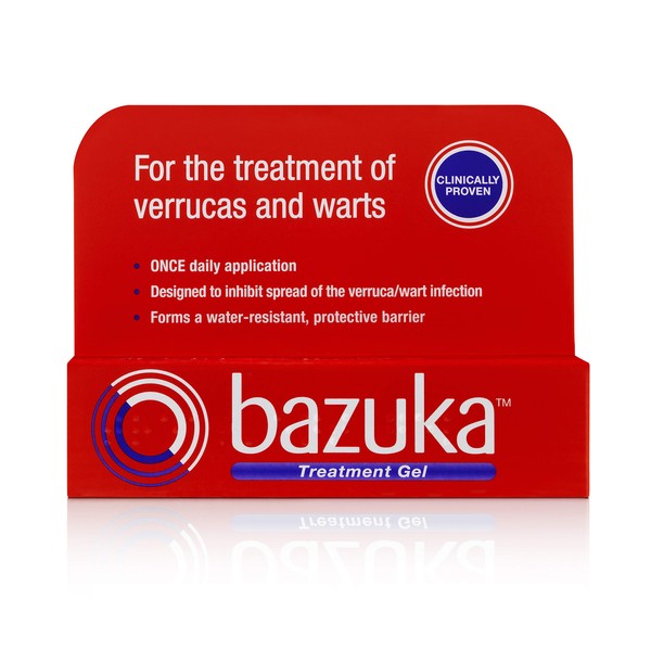 Bazuka Treatment Gel For Effective, Pain-Free Treatment and Removal of Verrucas and Warts. With Emery Board, 6g