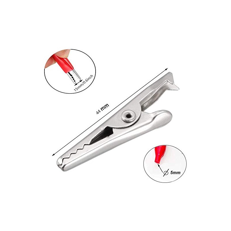 bnafes 20Pcs Alligator Clips Black Red Soft Insulated Boots Covered