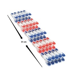Leifheit 85660 Laundry Pegs Set, clothespins with Soft Clipping Surface, Windproof Clips for Clothes, Towels, Bed Linen (Quantity: 1 Set, 25 Pieces) Red/Blue
