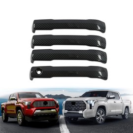 WZXDAUTO Exterior Door Handles Covers for Toyota Tundra 2023 2024 Sequoia 2023 2024 Door Handle Protector for Tacoma 2024 Accessories (1 Keyhole) (Carbon Fiber Printed)