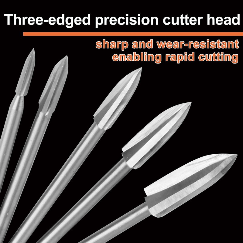5pcs Wood Carving Tool, HSS Engraving Tool, Rotary Tools, 3