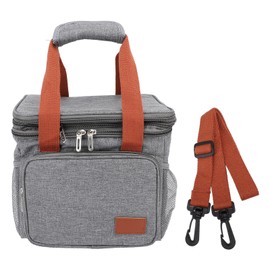 Insulated Lunch Bag 2 Layer Leakproof 14L Large Capacity Handheld Tote for Outdoor Picnic Gray
