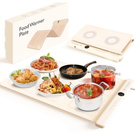 Food Warming Mat for Parties, Buffet Electric Warming Tray with 3 Zone Temperature Control and 3 Level Temperature, Silicone Foldable Food Warmer 3 Speed Timer for Gatherings Home (6 Zones)