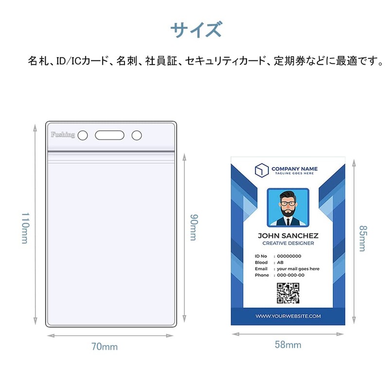 DFsucces ID Card Holder, Soft Name Case, Name Card Holder,