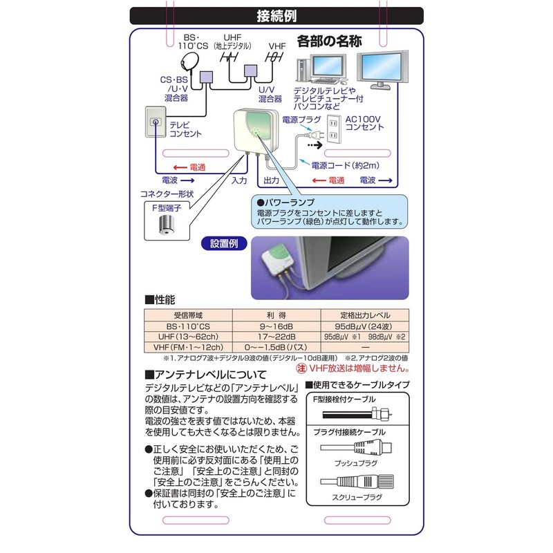 Nippon Antenna VBC-22CU VBC Series Compact Type BS, 110°CS, UHF