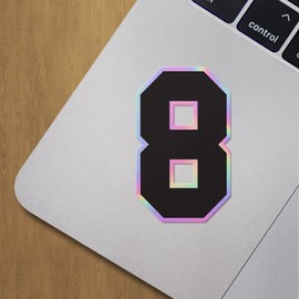 Holographic Decal Stickers of Number 8 Silhouette Premium Waterproof Vinyl Decal Stickers for Laptop Phone Accessory Helmet Car Window Mug Tuber Cup Door Wall Decoration ANDVER301151bHO