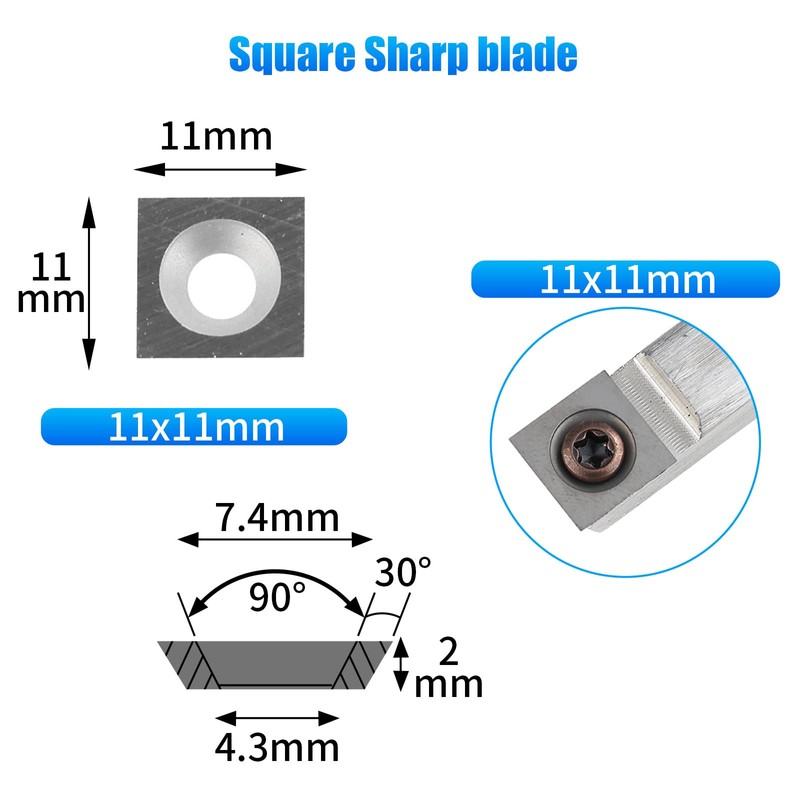 24Pcs Carbide Lathe Chisels Set - 4 Shapes (11mm Square,