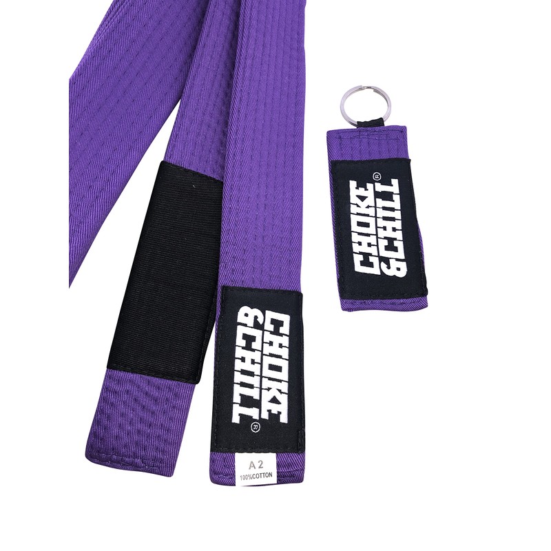 Choke&Chill BJJ Brazilian Jiu-Jitsu Belt (Purple, A1 (260 cm)