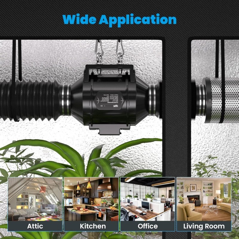 AITECAC S4, Inline Duct Fan 4” Cooling Ventilation Exhaust Grow