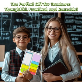 JJPRO Reusable Dry Erase Sticky Notes,Removable Label Stickers for School Office Supplies,Self-Stick Note Pads Teacher Appreciation Gift Writing Memo Pads,11PCS Teacher Gifts in Bulk