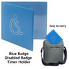 Disabled Badge, PU Leather Disabled Badge Holder for Car, Blue