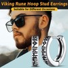 PSOWQ 1 Pair of Nordic Viking Hoop Earrings Men's Amulet