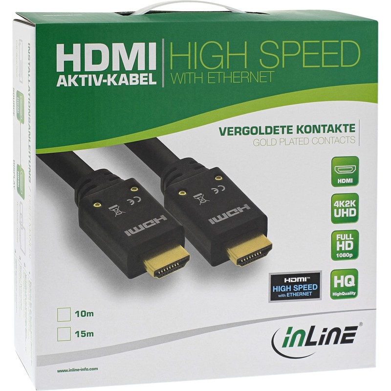 InLine 17510B HDMI Active Cable HDMI High Speed with Ethernet