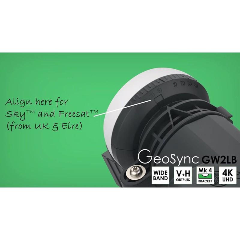 GeoSync Wideband LNB for Satellite Dish Freesat 4K HD SKY