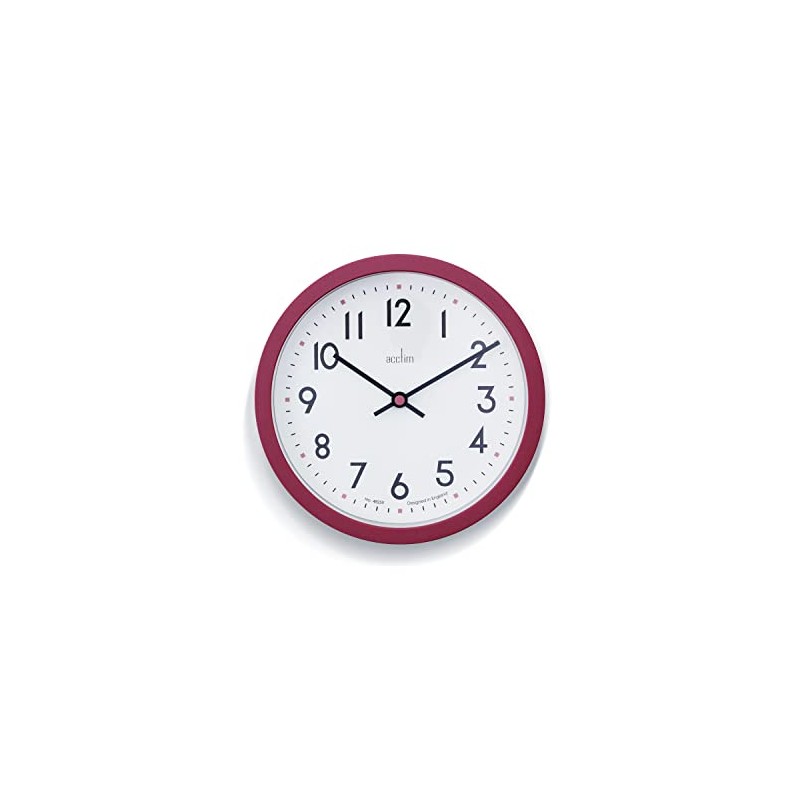 Acctim Elstow Small Kitchen Wall Clock Quartz Retro Style Clay