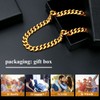 Aucuu Men Cuban Chain, 8mm Cuban Necklace Gold Byzantine Link