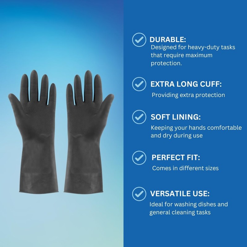 Elliott Heavy Duty Household and Maintenance Rubber Gloves, large Size
