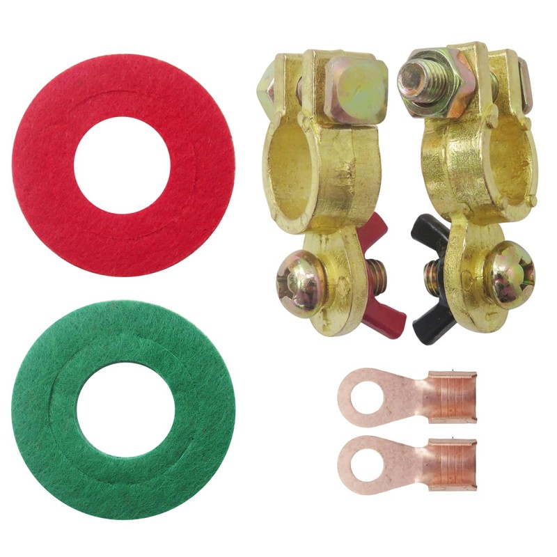 Vicue Upgraded 1 Pair Solid Brass Battery Terminal Connector Top