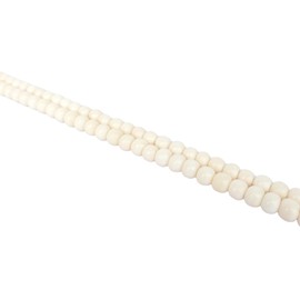 8mm Round White Buffalo Bone Beads for Native American Jewelry Making, chokers, Breastplates, Regalia, Pow Wow Gear - 68 Pcs (19 Inch Starnd)