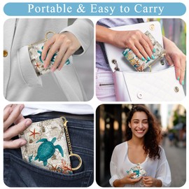 Jogjam Womens Wallet, Sea Turtle Small Slim RFID Blocking Card Wallets, Cute Trifold PU Leather Card Holder Wallet Organizer, Mini Pocket Cash Wallet with 7 Card Slots ID Window for Girls Ladies