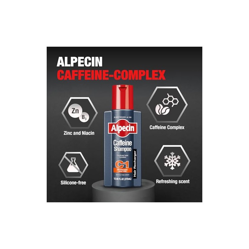 Alpecin C1 Caffeine Shampoo for Men, 16.68 Fluid Ounce (375ml)