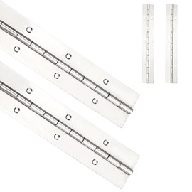 Qrity 2Pcs Hinges Piano Hinge, Stainless Steel Furniture Hinge, Heavy Duty Continuous Hinge, Long Hinge 300mm(12 Inch), for Cabinets, Pianos, Boats, Silver