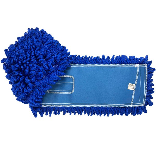 KLEEN Handler 18 Inch Microfiber Dust Mop Bulk Pack of 12, Small Washable Commercial Dust Mop, Sweeper, Janitorial Dust Mop Head Replacement, Push Mop Broom, Blue
