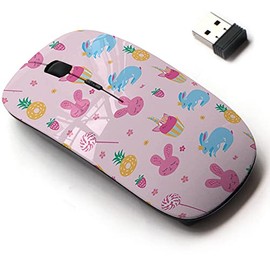 2.4G Wireless Mouse with Cute Pattern Design for All Laptops and Desktops with Nano Receiver - Cute Childish Summer