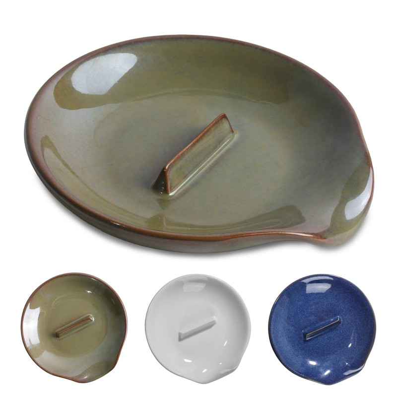Egg Cracker & Spoon Holder, Spoon Rest for Kitchen, Ceramic