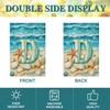 isegMind Summer Monogram Letter D Garden Flag Beach Seashells 12x18