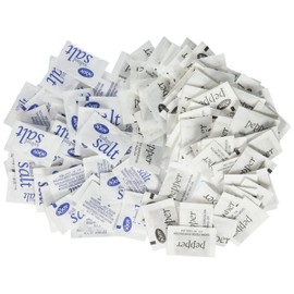 N'JOY Iodized Salt AND Pepper - Salt 1,200 ct., Pepper 800 ct Individual Packets