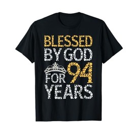 Vintage Blessed by God For 94 Years Old Happy 94th Birthday T-Shirt