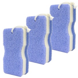 Towa Sangyo 99563 Bath Sponge, Bath Sponge, BMK Bath Hard, Made in Japan, Blue, Approx. 3.3 x 6.7 x 2.0 inches (8.3 x 17 x 5 cm), Set of 3