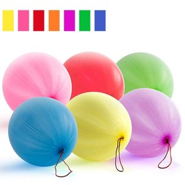 SHATCHI 5pcs-100pcs Large Punch Balloons with Elastic Multi Coloured Loot Bag Party Gifts Stocking Fillers Pinata Toys Wholesale Bulk Buy