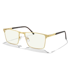 anteojos de lectura de Merry's, anteojos de bloqueo de luz azul – lente protectora de resina óptica marco de metal con patrón de bisagra de resorte para regalo para hombres y mujeres, Dorado, 0.50x
