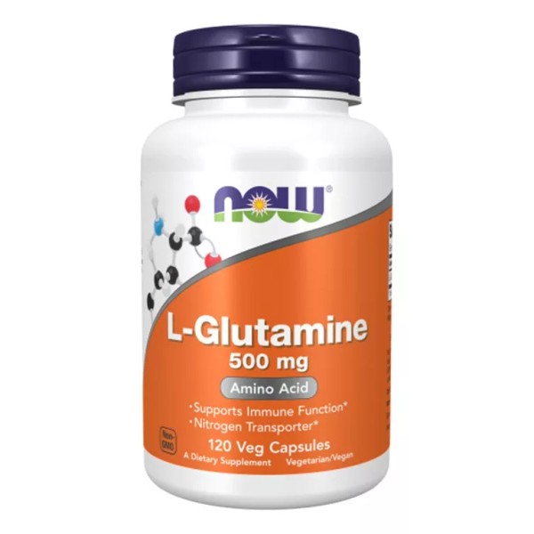 Now L-glutamine 120 Cápsulas De 500 Mg C/u