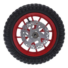 12.5x2.75in Rear Wheel Rim Tire with 12mm Bearing Assembly, Rear Wheel for Mini Dirt Bike, Rubber Tire Brake Disc Rotor and Sprocket for Dirt Pit Bike (C (red))